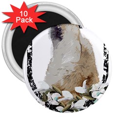 White Wolf T- Shirtwhite Wolf Howling T- Shirt 3  Magnets (10 pack) 