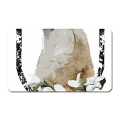 White Wolf T- Shirtwhite Wolf Howling T- Shirt Magnet (rectangular) by ZUXUMI