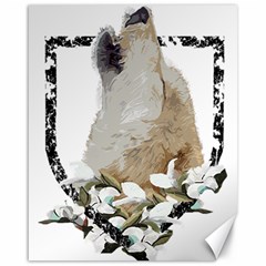 White Wolf T- Shirtwhite Wolf Howling T- Shirt Canvas 16  x 20 