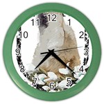 White Wolf T- Shirtwhite Wolf Howling T- Shirt Color Wall Clock Front