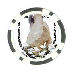 White Wolf T- Shirtwhite Wolf Howling T- Shirt Poker Chip Card Guard