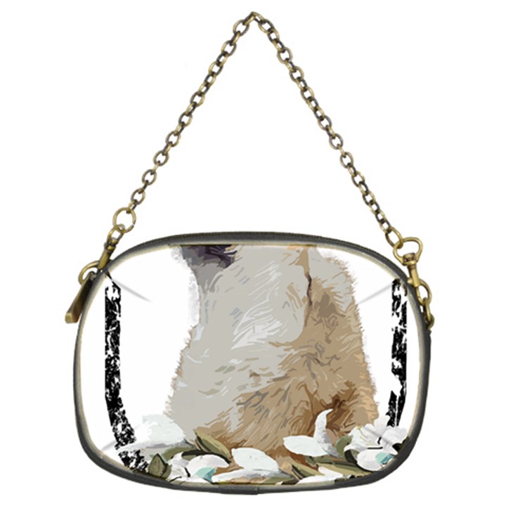 White Wolf T- Shirtwhite Wolf Howling T- Shirt Chain Purse (Two Sides)