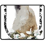 White Wolf T- Shirtwhite Wolf Howling T- Shirt Fleece Blanket (Medium) 60 x50  Blanket Front