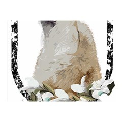 White Wolf T- Shirtwhite Wolf Howling T- Shirt Two Sides Premium Plush Fleece Blanket (mini) by ZUXUMI