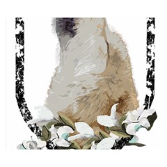 White Wolf T- Shirtwhite Wolf Howling T- Shirt Two Sides Premium Plush Fleece Blanket (Small)