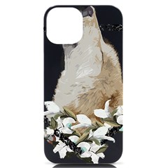 White Wolf T- Shirtwhite Wolf Howling T- Shirt iPhone 14 Black UV Print Case