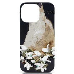 White Wolf T- Shirtwhite Wolf Howling T- Shirt iPhone 14 Pro Max Black UV Print Case