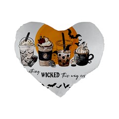 Wicked T- Shirt Something Wicked This Way Comes T- Shirt Standard 16  Premium Heart Shape Cushions by ZUXUMI