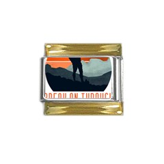 Wilderness T- Shirt Break On Through To The Adventure T- Shirt Gold Trim Italian Charm (9mm)