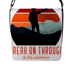 Wilderness T- Shirt Break On Through To The Adventure T- Shirt Flap Closure Messenger Bag (L)