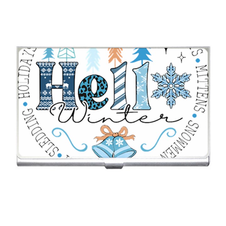 Winter Season T- Shirt Hello Winter T- Shirt Business Card Holder