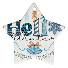 Winter Season T- Shirt Hello Winter T- Shirt Star Ornament (two Sides) by ZUXUMI