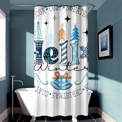 Winter Season T- Shirt Hello Winter T- Shirt Shower Curtain 36  X 72  (stall)  by ZUXUMI