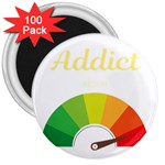 Calligraphy T- Shirt Funny Addict Calligraphy Calligrapher Handwriting Lettering T- Shirt 3  Magnets (100 pack) Front