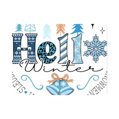 Winter Season T- Shirt Hello Winter T- Shirt Premium Plush Fleece Blanket (mini) by ZUXUMI