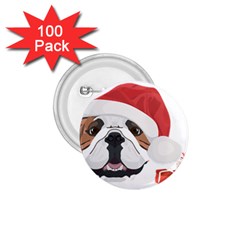 Winter T- Shirt English Bulldog Merry Christmas T- Shirt 1 75  Buttons (100 Pack)  by ZUXUMI