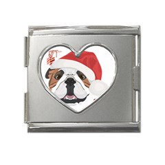 Winter T- Shirt English Bulldog Merry Christmas T- Shirt Mega Link Heart Italian Charm (18mm) by ZUXUMI