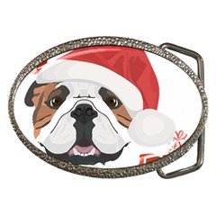 Winter T- Shirt English Bulldog Merry Christmas T- Shirt Belt Buckles by ZUXUMI