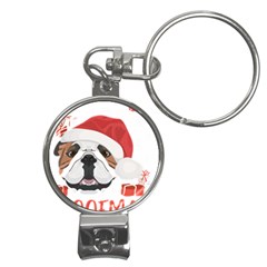 Winter T- Shirt English Bulldog Merry Christmas T- Shirt Nail Clippers Key Chain by ZUXUMI