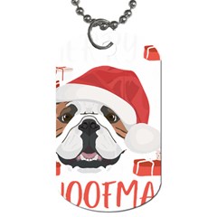 Winter T- Shirt English Bulldog Merry Christmas T- Shirt Dog Tag (one Side) by ZUXUMI