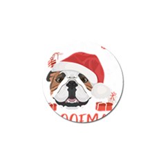 Winter T- Shirt English Bulldog Merry Christmas T- Shirt Golf Ball Marker (4 Pack) by ZUXUMI