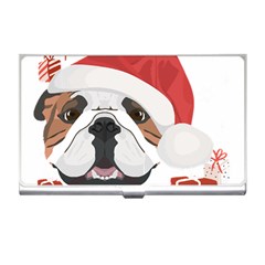 Winter T- Shirt English Bulldog Merry Christmas T- Shirt Business Card Holder by ZUXUMI