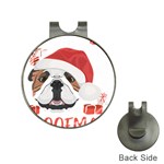 Winter T- Shirt English Bulldog Merry Christmas T- Shirt Hat Clips with Golf Markers Front