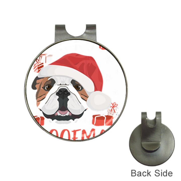 Winter T- Shirt English Bulldog Merry Christmas T- Shirt Hat Clips with Golf Markers