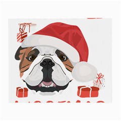 Winter T- Shirt English Bulldog Merry Christmas T- Shirt Small Glasses Cloth by ZUXUMI