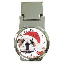 Winter T- Shirt English Bulldog Merry Christmas T- Shirt Money Clip Watches by ZUXUMI