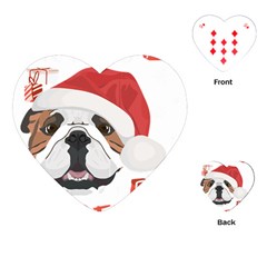 Winter T- Shirt English Bulldog Merry Christmas T- Shirt Playing Cards Single Design (heart) by ZUXUMI