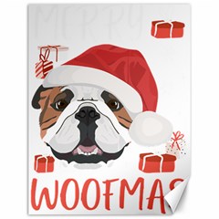 Winter T- Shirt English Bulldog Merry Christmas T- Shirt Canvas 12  X 16  by ZUXUMI