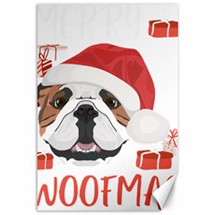 Winter T- Shirt English Bulldog Merry Christmas T- Shirt Canvas 12  X 18  by ZUXUMI