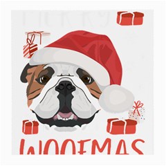 Winter T- Shirt English Bulldog Merry Christmas T- Shirt Medium Glasses Cloth by ZUXUMI