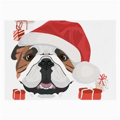 Winter T- Shirt English Bulldog Merry Christmas T- Shirt Large Glasses Cloth by ZUXUMI