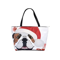 Winter T- Shirt English Bulldog Merry Christmas T- Shirt Classic Shoulder Handbag by ZUXUMI