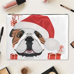 Winter T- Shirt English Bulldog Merry Christmas T- Shirt Cosmetic Bag (xl) by ZUXUMI