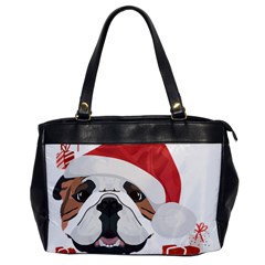 Winter T- Shirt English Bulldog Merry Christmas T- Shirt Oversize Office Handbag by ZUXUMI