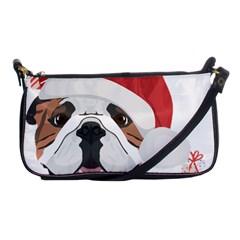 Winter T- Shirt English Bulldog Merry Christmas T- Shirt Shoulder Clutch Bag by ZUXUMI