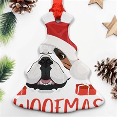 Winter T- Shirt English Bulldog Merry Christmas T- Shirt Christmas Tree Ornament (two Sides) by ZUXUMI