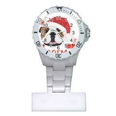 Winter T- Shirt English Bulldog Merry Christmas T- Shirt Plastic Nurses Watch by ZUXUMI