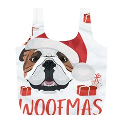 Winter T- Shirt English Bulldog Merry Christmas T- Shirt Full Print Recycle Bag (l) by ZUXUMI