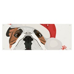 Winter T- Shirt English Bulldog Merry Christmas T- Shirt Banner And Sign 8  X 3  by ZUXUMI