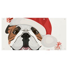 Winter T- Shirt English Bulldog Merry Christmas T- Shirt Banner And Sign 8  X 4  by ZUXUMI