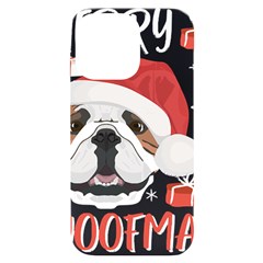 Winter T- Shirt English Bulldog Merry Christmas T- Shirt Iphone 14 Pro Max Black Uv Print Case by ZUXUMI