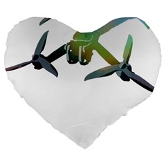 Drone Racing Gift T- Shirt Distressed F P V Drone Racing Drone Pilot Racer Pattern T- Shirt (5) Large 19  Premium Flano Heart Shape Cushions