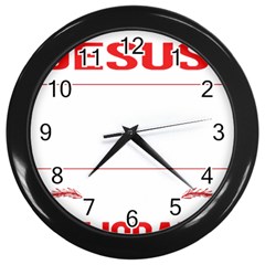 Calligraphy T- Shirt Funny Jesus Calligraphy Calligrapher Handwriting Lettering T- Shirt Wall Clock (black) by EnriqueJohnson