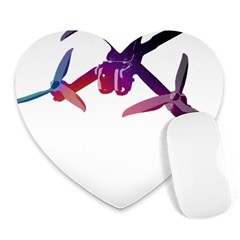 Drone Racing Gift T- Shirt Distressed F P V Drone Racing Drone Pilot Racer Pattern T- Shirt (6) Heart Mousepad by ZUXUMI