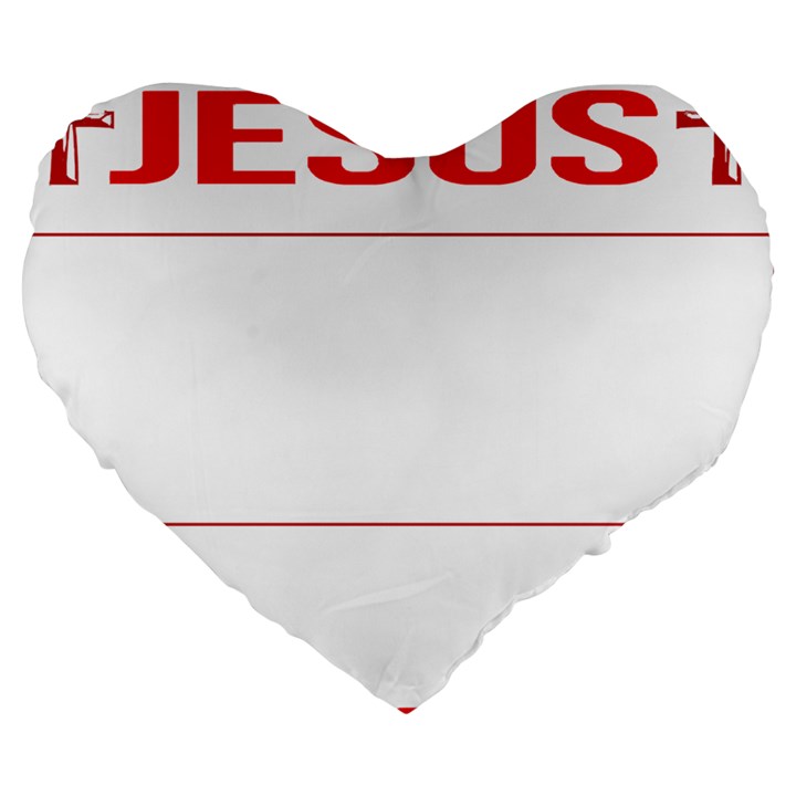 Calligraphy T- Shirt Funny Jesus Calligraphy Calligrapher Handwriting Lettering T- Shirt Large 19  Premium Flano Heart Shape Cushions