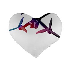 Drone Racing Gift T- Shirt Distressed F P V Drone Racing Drone Pilot Racer Pattern T- Shirt (6) Standard 16  Premium Flano Heart Shape Cushions by ZUXUMI